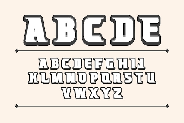 Hand drawn bold font template