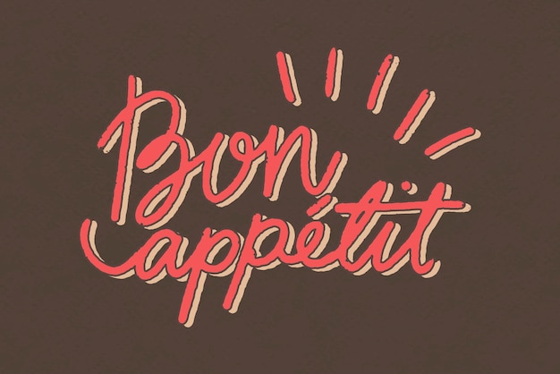 Free vector hand drawn bon appetit typography stylized font vector