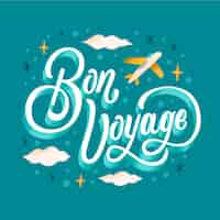 Free vector hand drawn bon voyage lettering design