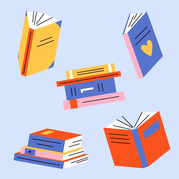 Free vector hand drawn book cartoon illustration