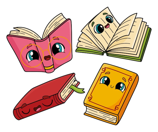 Free Vector hand drawn book cartoon illustration