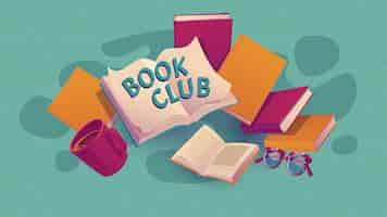 Free vector hand drawn book club illustration