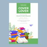 Free vector hand drawn book club poster template