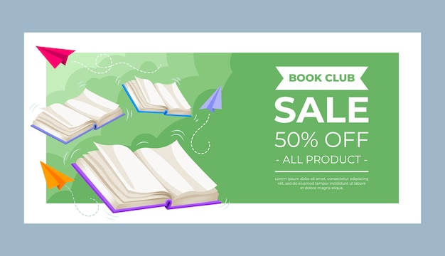 Hand drawn book club sale banner