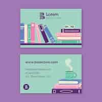 Free vector hand drawn book shop business card