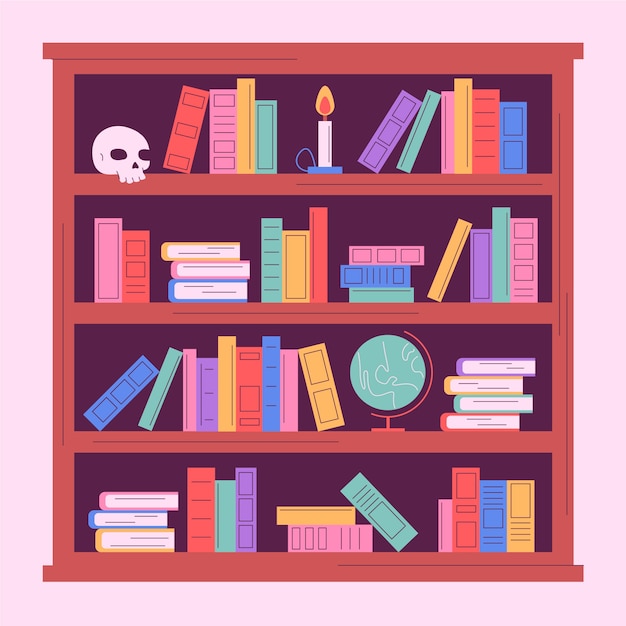 Ручной книжный шкаф с книгами