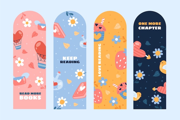 Free vector hand drawn bookmark design