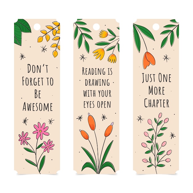 Hand drawn bookmark template