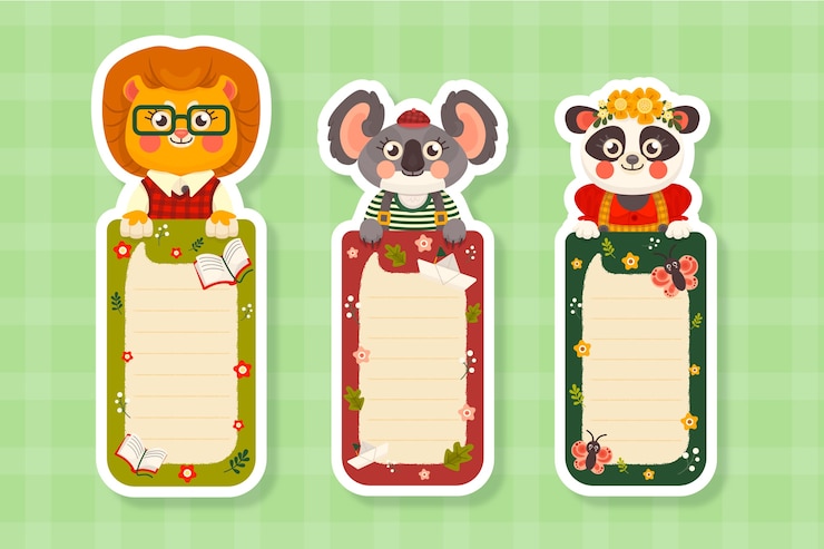 Free Vector hand drawn bookmark template
