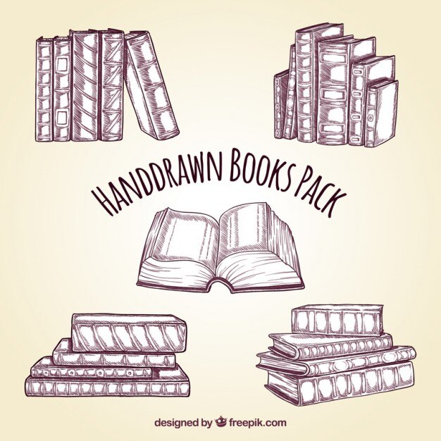 Free Vector hand drawn books pack
