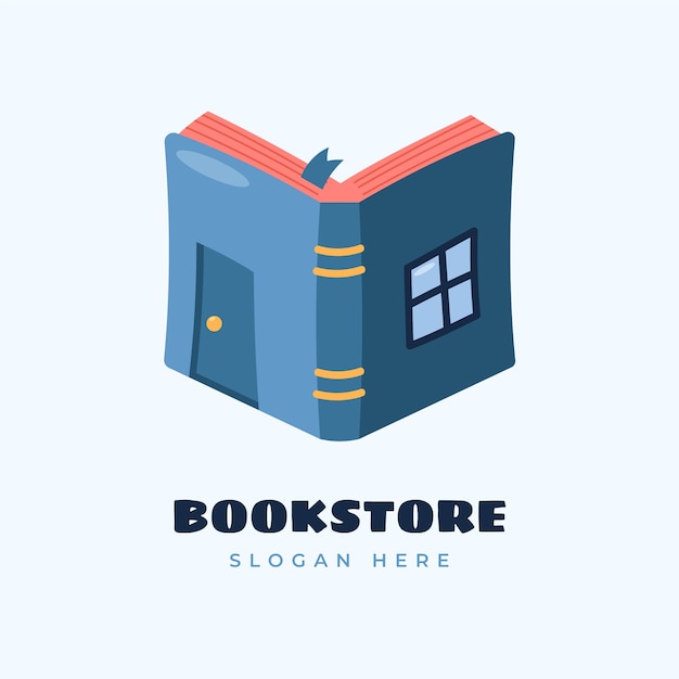 Vettore gratuito logo della libreria disegnato a mano