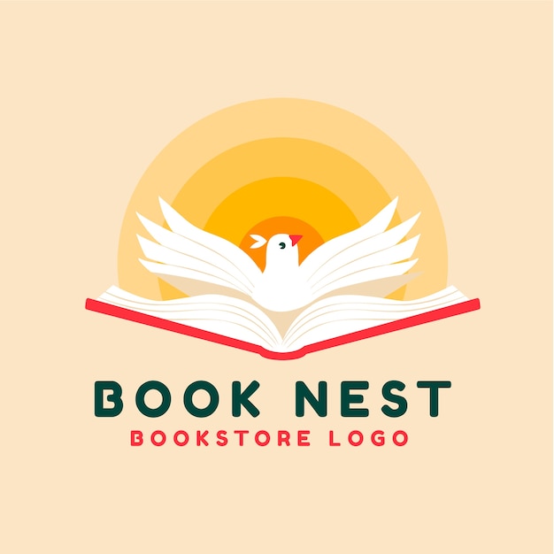 Vettore gratuito logo della libreria disegnato a mano