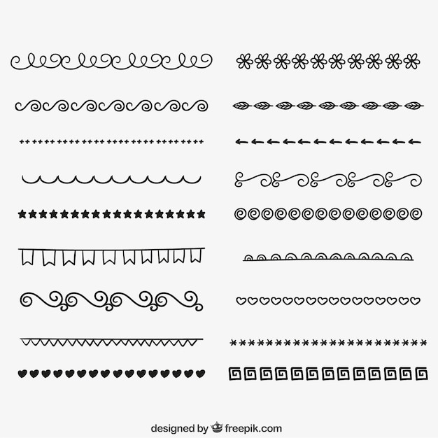 Free vector hand drawn border set