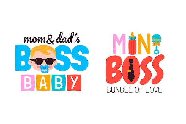 Hand drawn boss baby logo