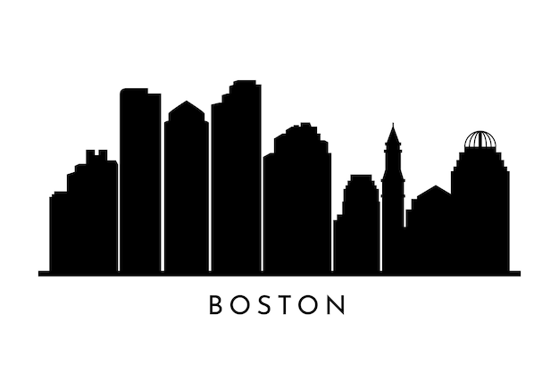 Free vector hand drawn boston skyline silhouette