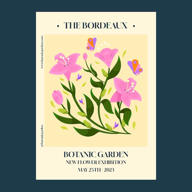 Ручной обращается дизайн плаката ботанического сада