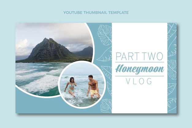 Free vector hand drawn botanical honeymoon youtube thumbnail