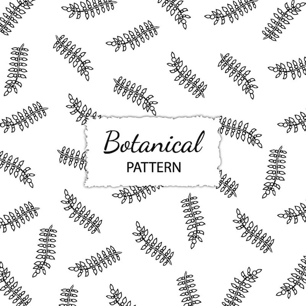 Hand drawn botanical pattern background