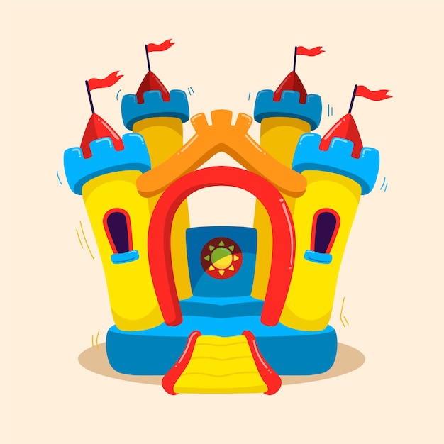 Free vector hand drawn bounce house illustration