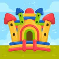 Free vector hand drawn bounce house illustration