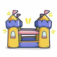 Free vector hand drawn bounce house illustration
