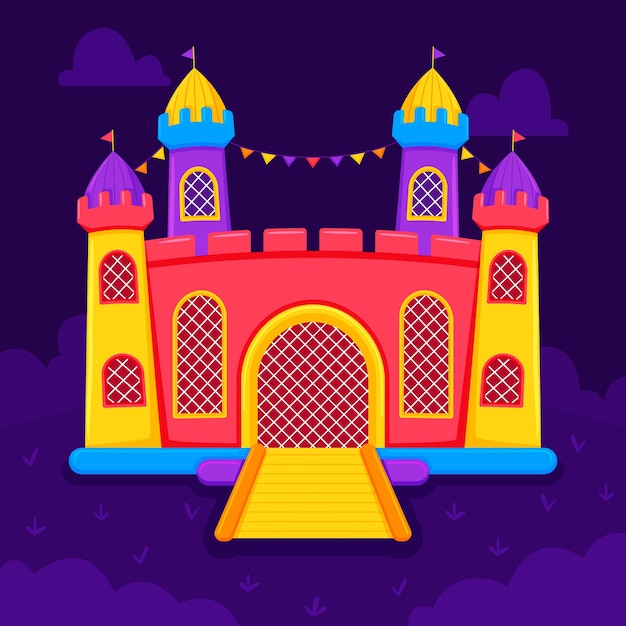 Free vector hand drawn bounce house  illustration