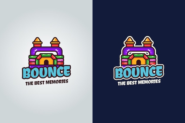 Hand drawn bounce house logo template