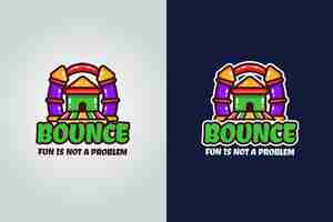 Free vector hand drawn bounce house logo template