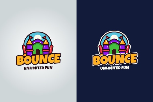 Hand drawn bounce house logo template