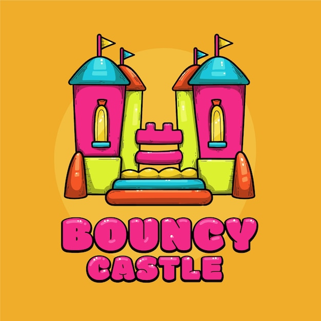 Hand drawn bounce house logo