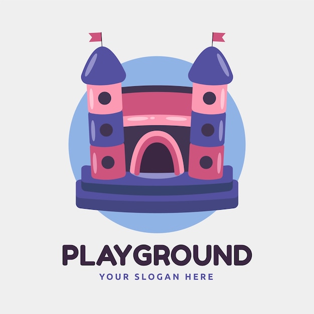 Free vector hand drawn bounce house logo