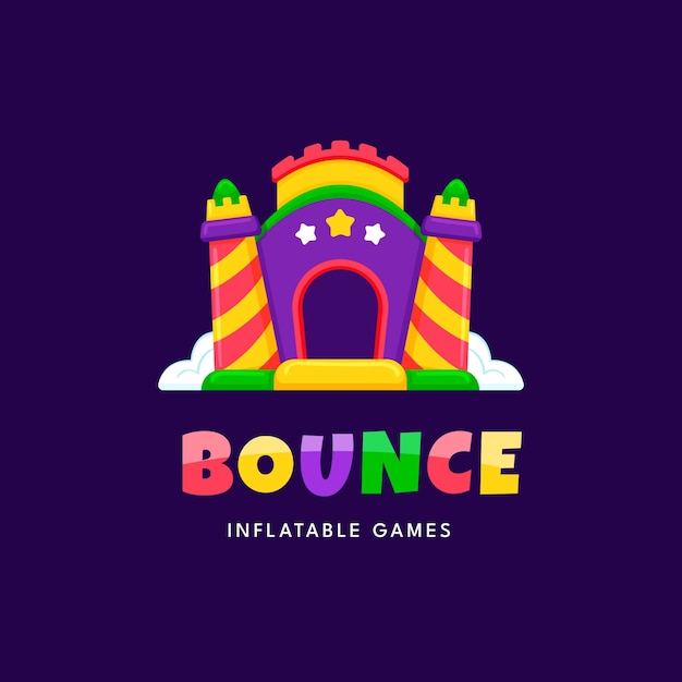 Free vector hand drawn bounce house logo