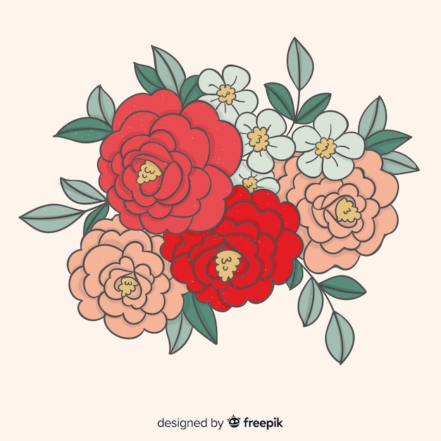 Free vector hand drawn bouquet background