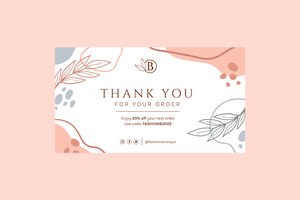 Hand drawn boutique thank you card