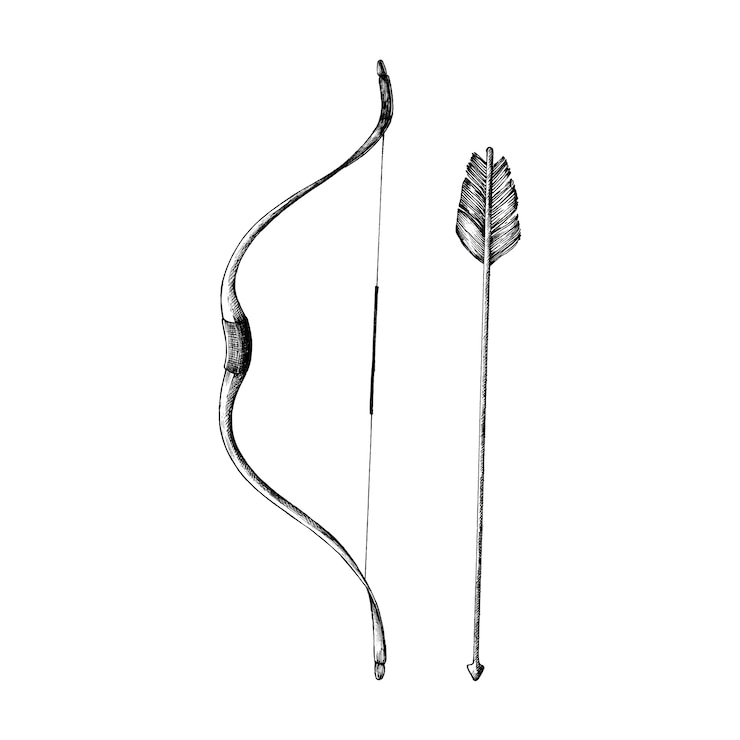 Free Vector hand drawn bow and arrow