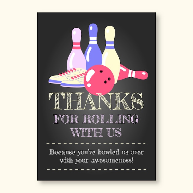 hand drawn bowling greeting card