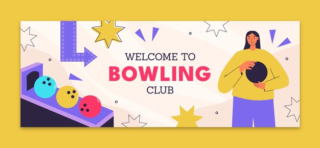 Hand drawn bowling template design