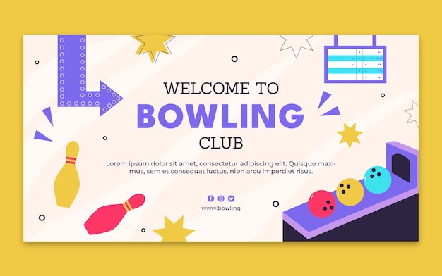 Vettore gratuito disegno del modello di bowling disegnato a mano