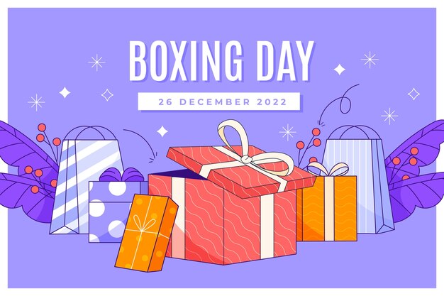 Hand drawn boxing day background