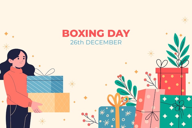 Free vector hand drawn boxing day background