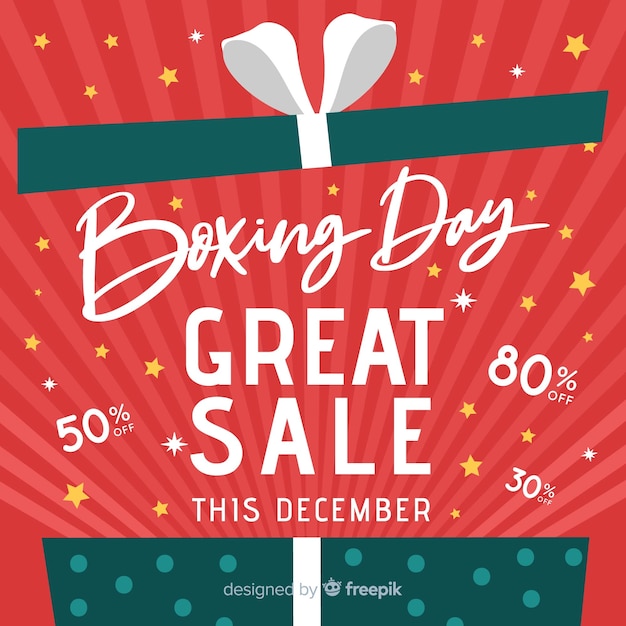 Hand drawn boxing day sale background
