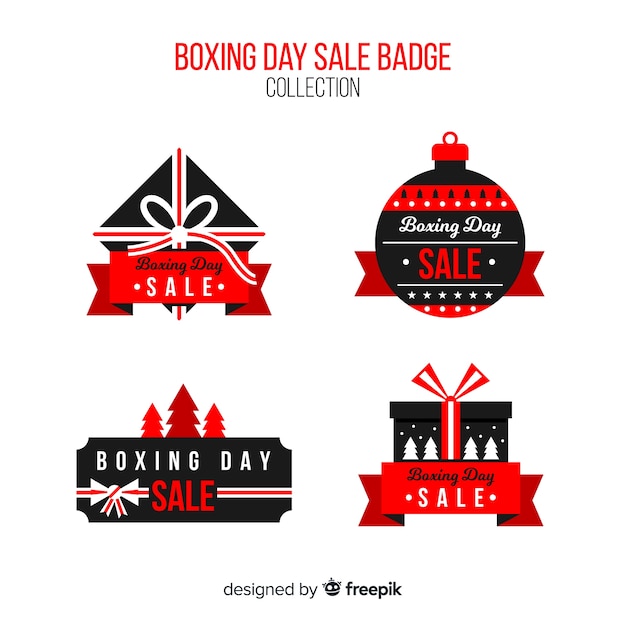 Free vector hand drawn boxing day sale badge collection