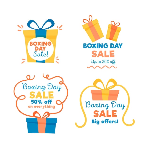 Hand drawn boxing day sale badge collection