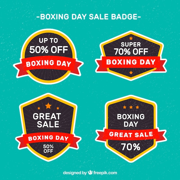 Free vector hand drawn boxing day sale badge