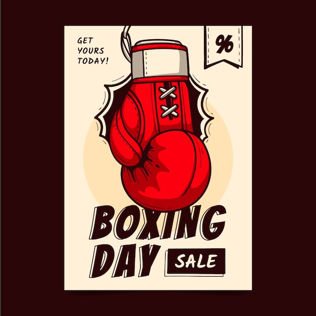 Ручной обращается день бокса распродажа вертикальный плакат шаблон