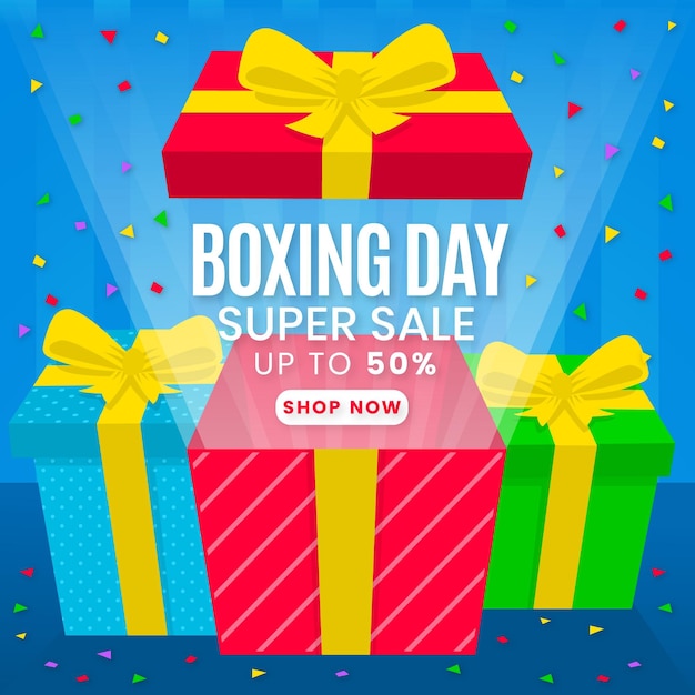 Free vector hand drawn boxing day sale