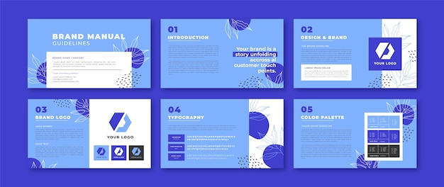 Free vector hand drawn brand manual presentation template