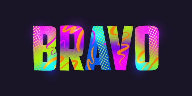 Free vector hand drawn bravo lettering design