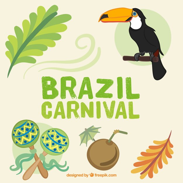 Hand drawn brazil carnival elements