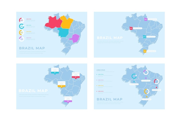 Free vector hand-drawn brazil map infographic